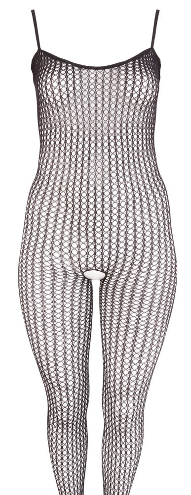 NO:XQSE transparant catsuit met open kruis - Zwart