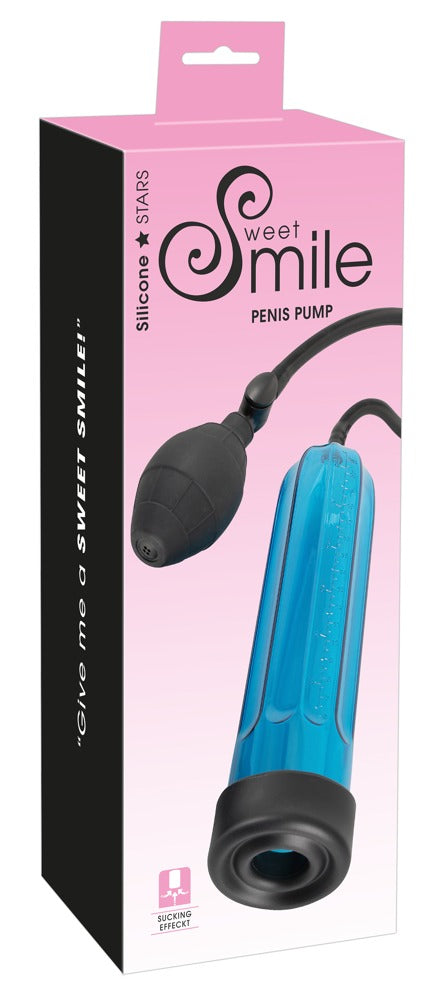 Sweet Smile Penis pomp met meetschaal - Blauw