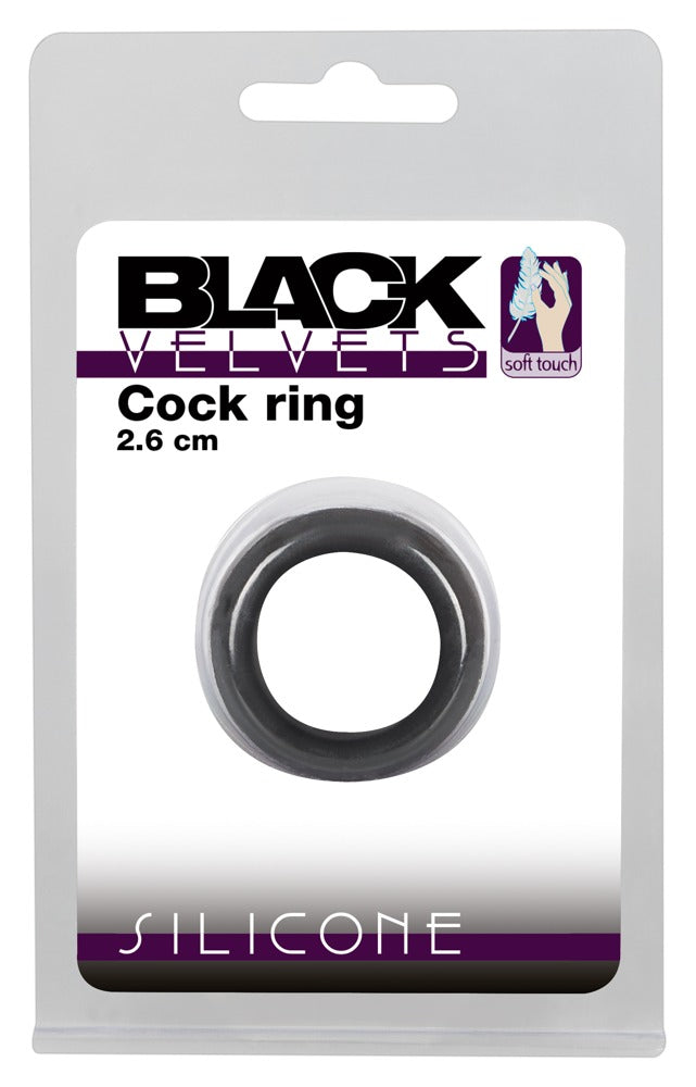 Black Velvets Cockring flexibel met bloedstuwend effect - Zwart