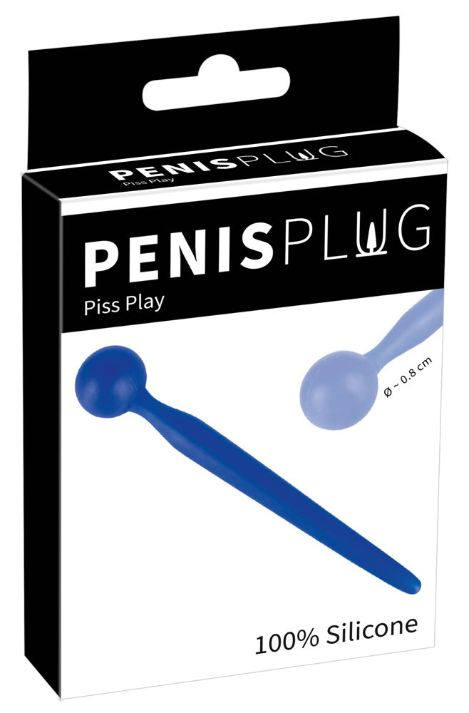 Penisplug Sperma Stopper met balletje - Blauw