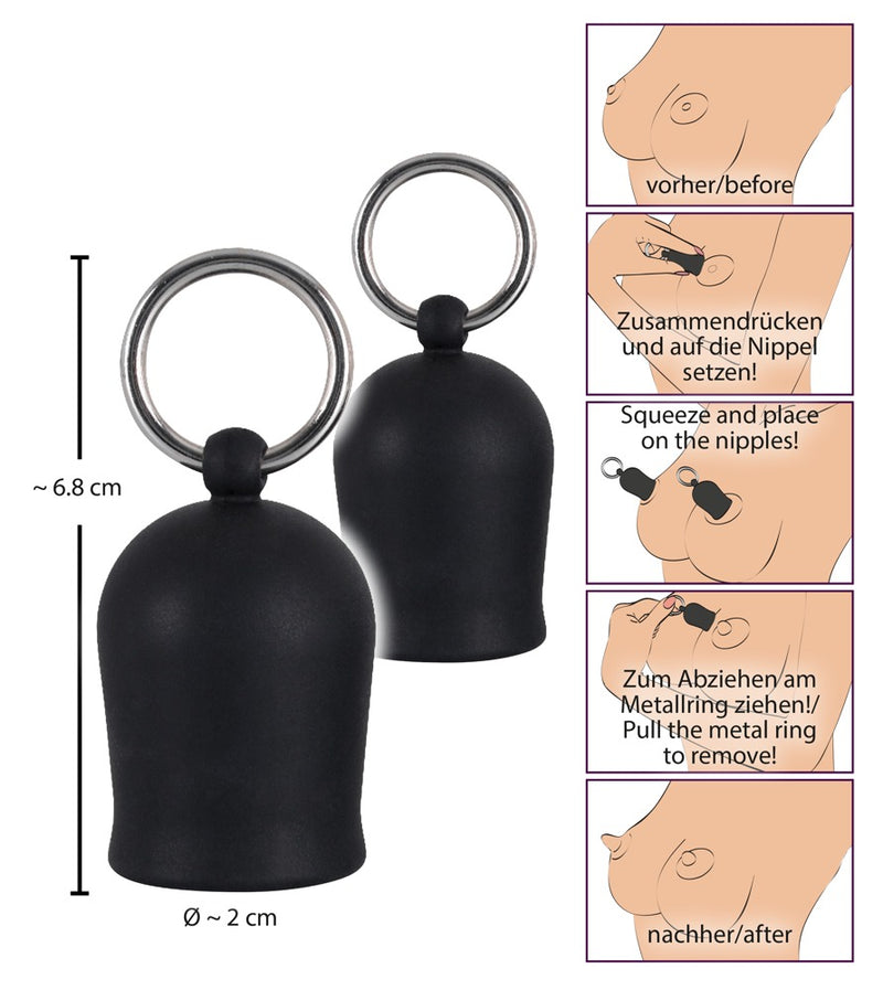 Black Velvets tepelzuiger met vacuüm - Zwart