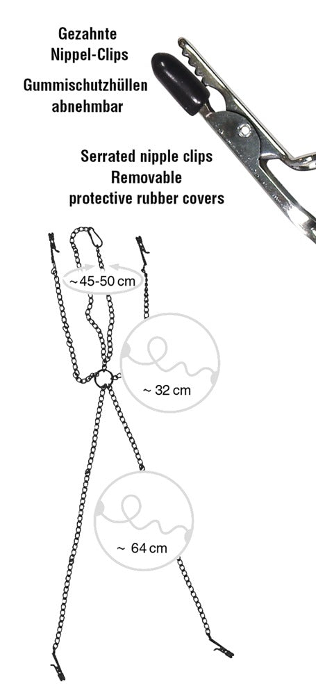 Fetish Collection harnas met klemmen - Zilver