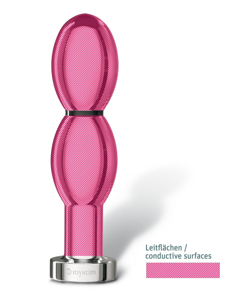 Mystim Dildo bipolair met elektrische pulsen - Zilver
