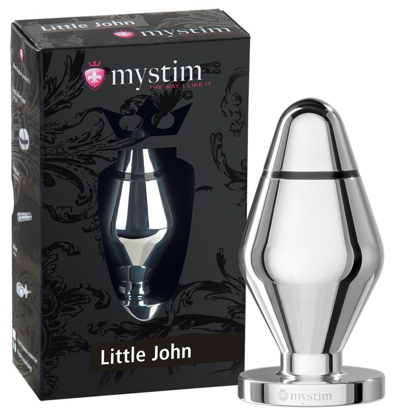 Mystim Butt plug met e-stim en taps toelopend - Zwart