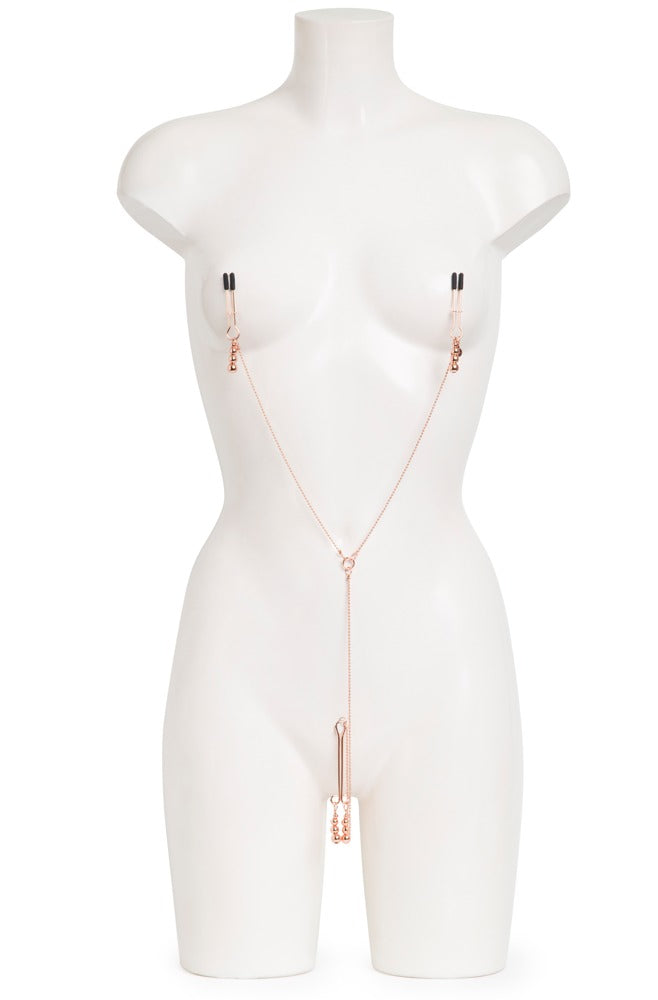 Fifty Shades of Grey tepelklemset met kralen - Goud
