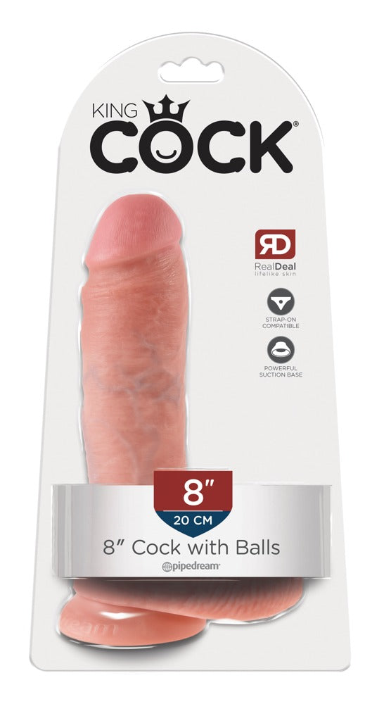 King Cock Dildo realistisch met grote ballen - Huidskleur
