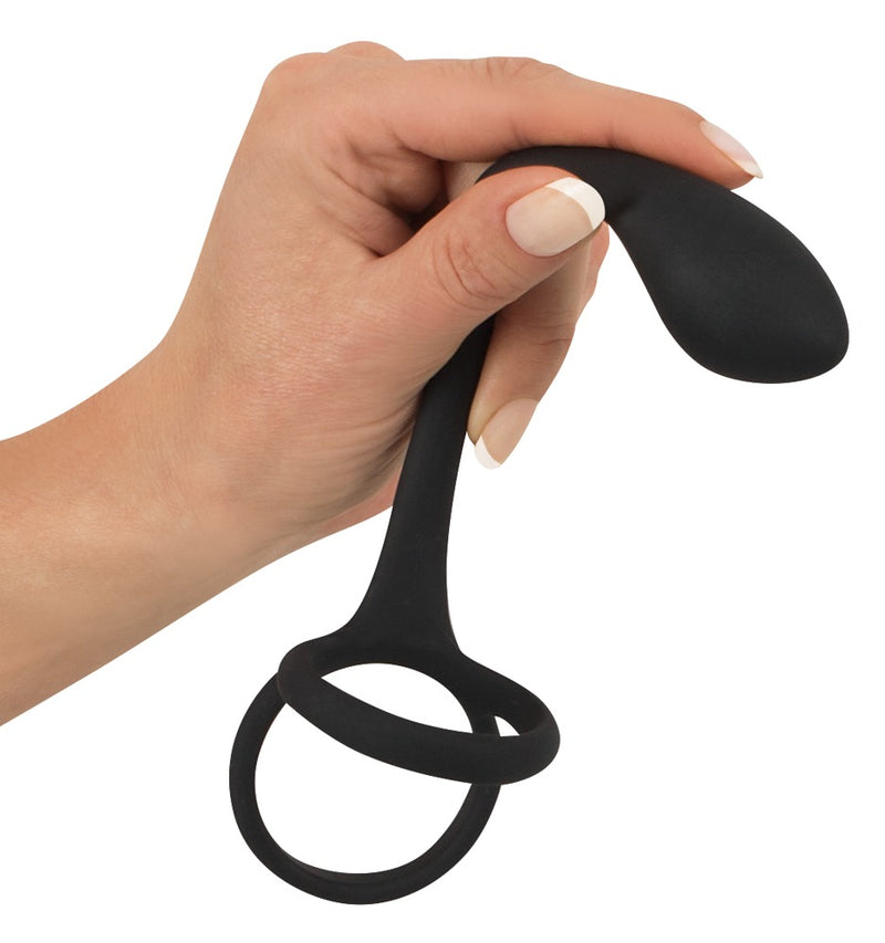 Black Velvets Cock & ball ring - Zwart