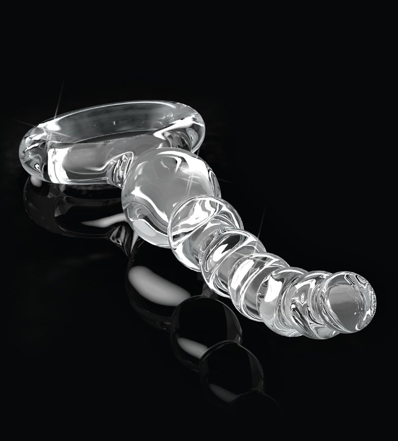 Icicles Anal beads gebogen met 7 kralen - Transparant