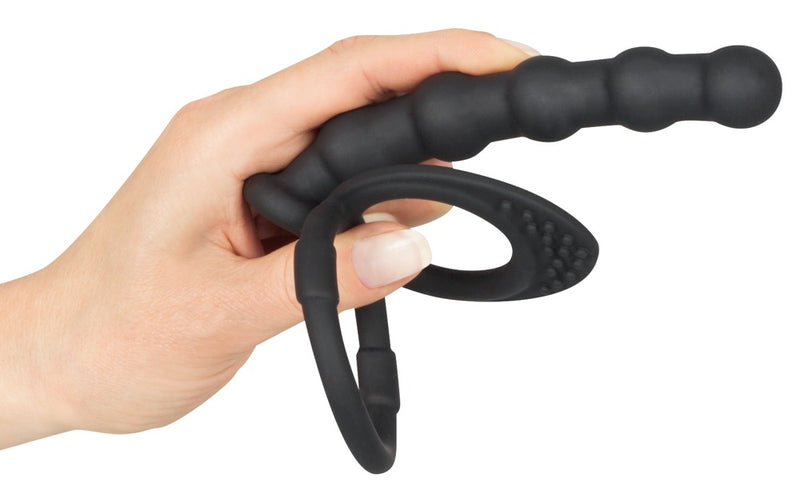 Black Velvets Cock & ball ring - Zwart