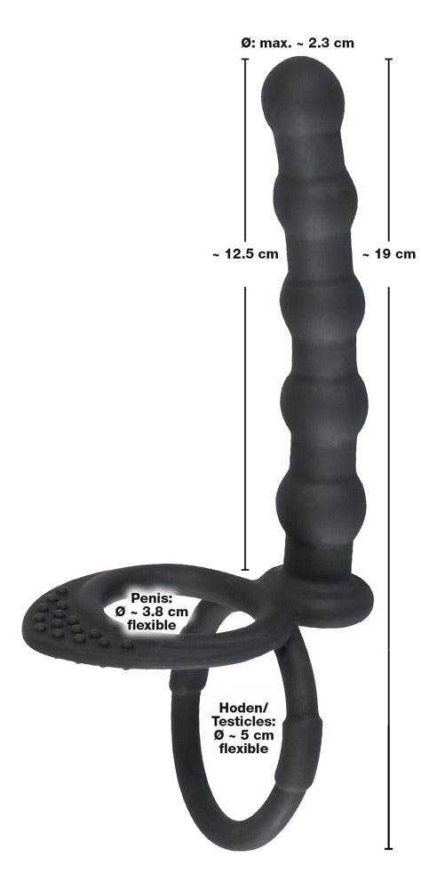 Black Velvets Cock & ball ring - Zwart