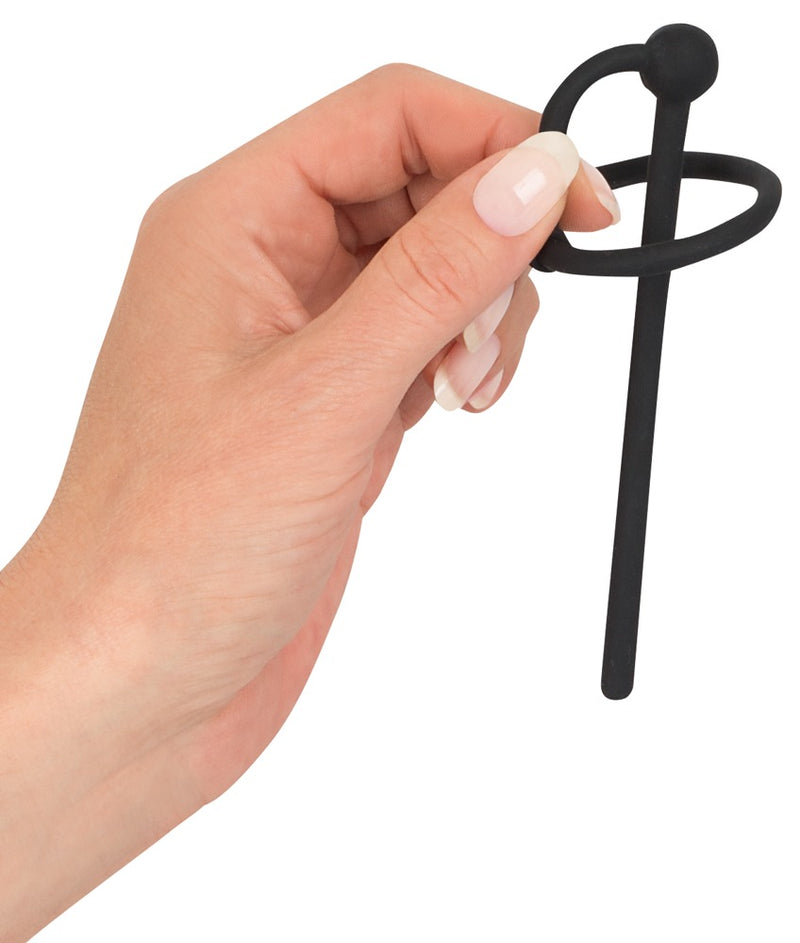 Penisplug Piss Play ring - Zwart