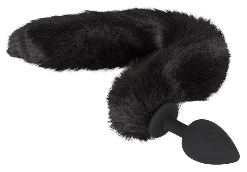 Bad Kitty Analplug met kattenstaart en oorband - Zwart