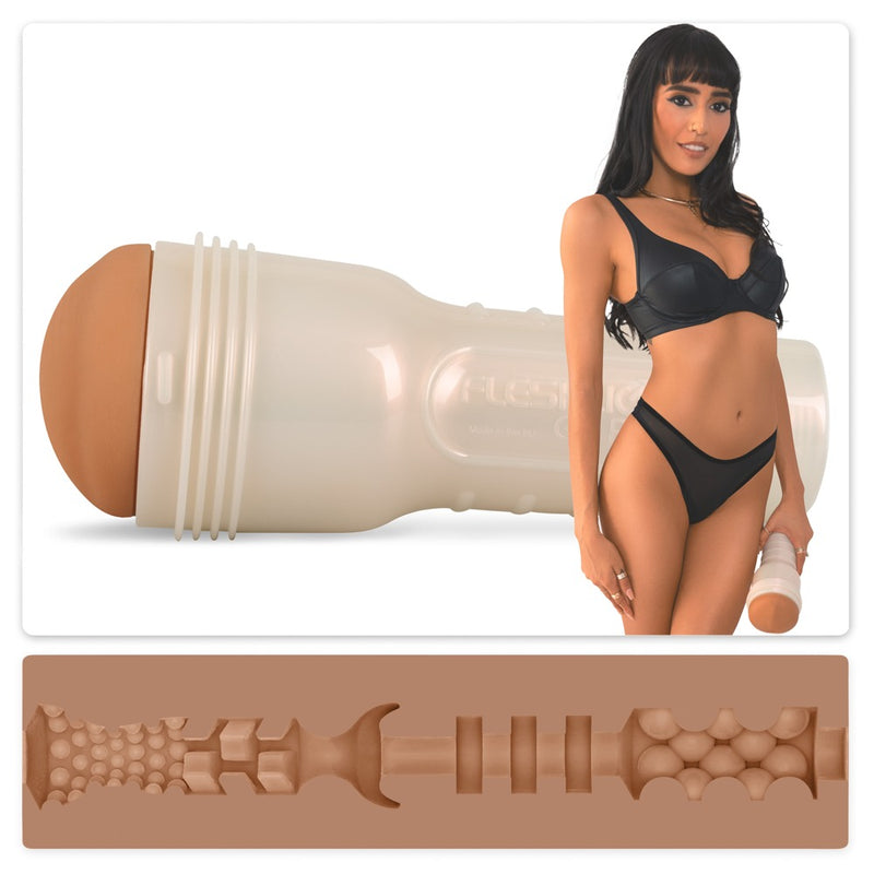 Fleshlight Masturbator met textuur en zaklampontwerp - Huidskleur