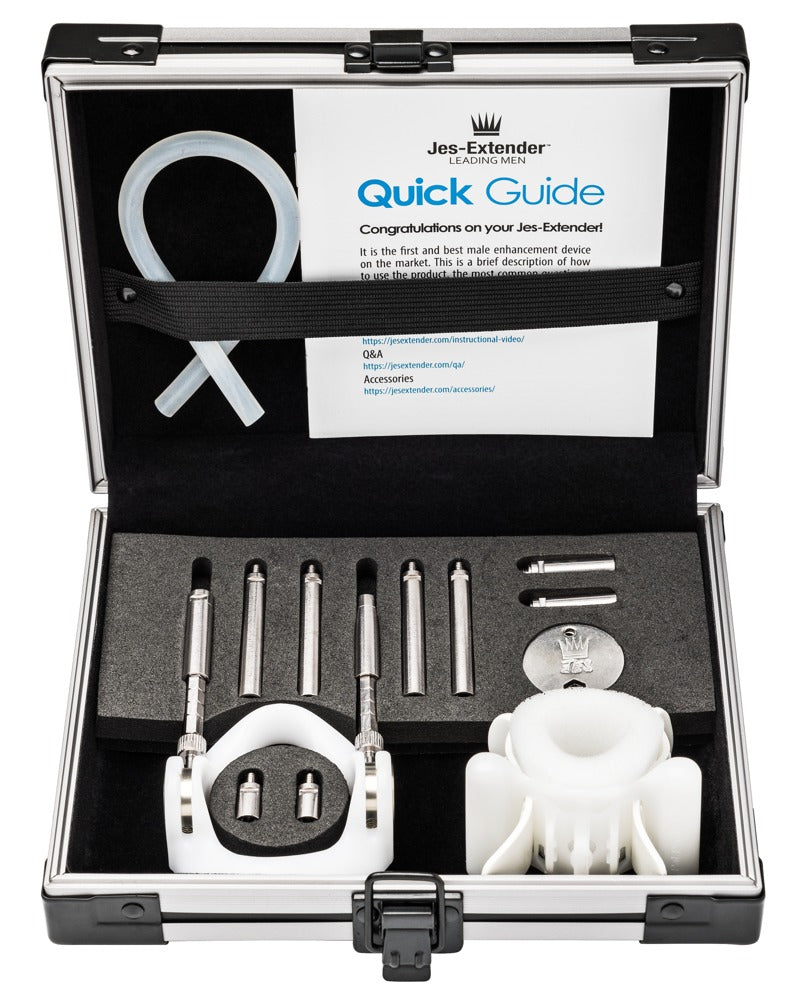 Jes-Extender penis expander met rekstaven Titanium - Wit