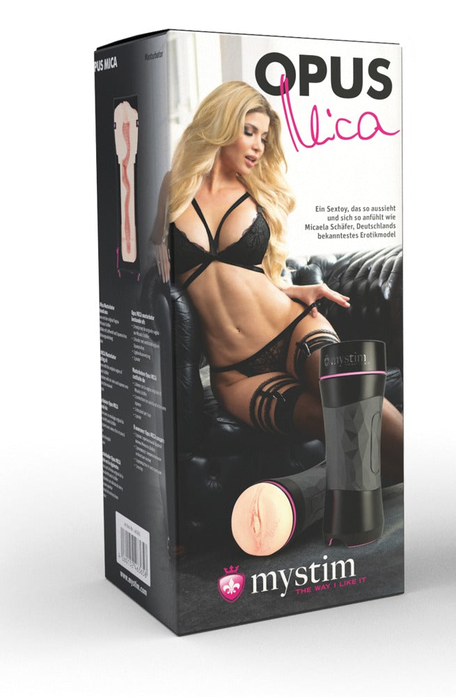 Mystim Masturbator met huidkleurige sleeve - Zwart