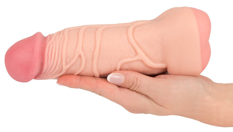 Nature Skin Masturbator 2-in-1 met aderen - Huidskleur