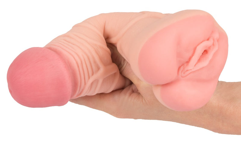 Nature Skin Masturbator 2-in-1 met aderen - Huidskleur
