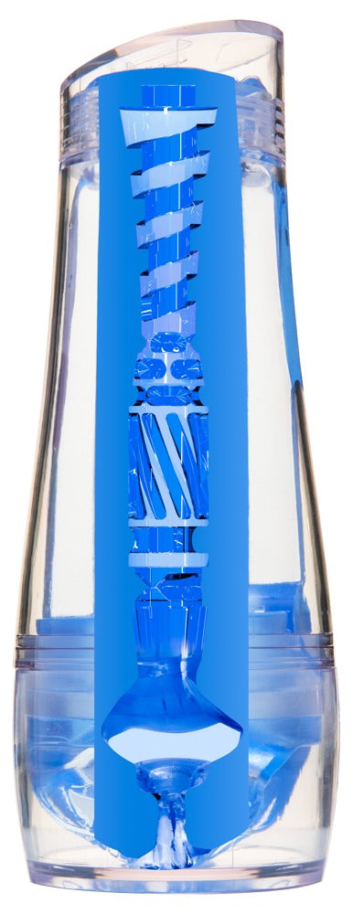 Fleshlight Masturbator met dubbele zuigkracht en gestippelde sleeve - **Blauw**