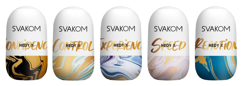 SVAKOM Masturbator set met 5 verwijderbare koppen - Wit