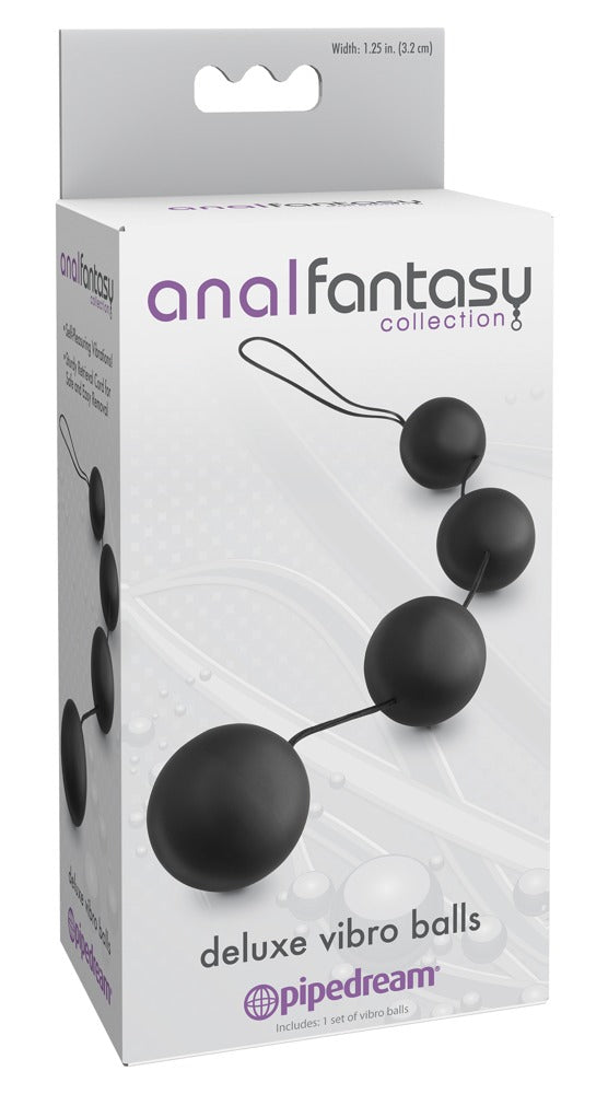 Anal Fantasy Collection Vibroballen met roterende gewichten - Zwart