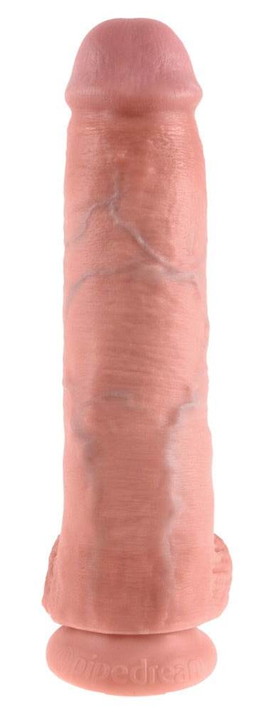 King Cock 11" Haan met ballen - Huidskleur Licht