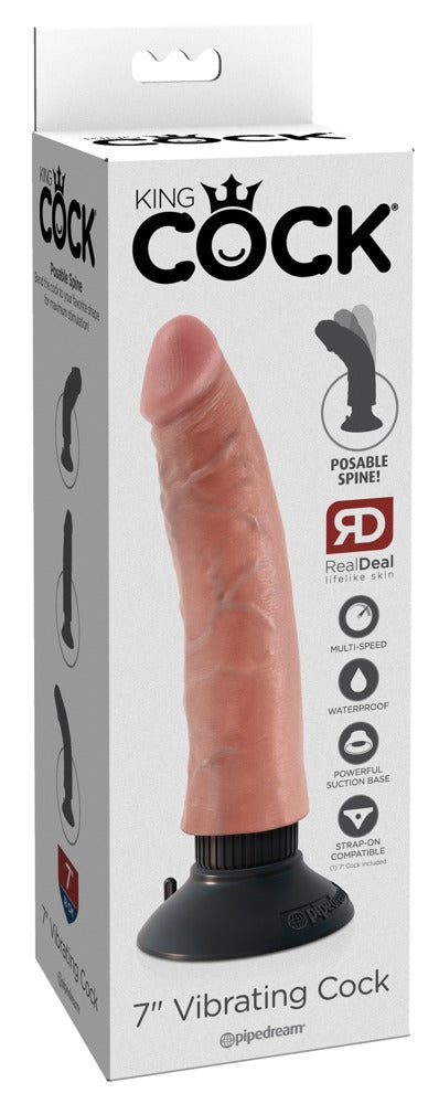 King Cock buigbare vibrator - Huidskleur Licht