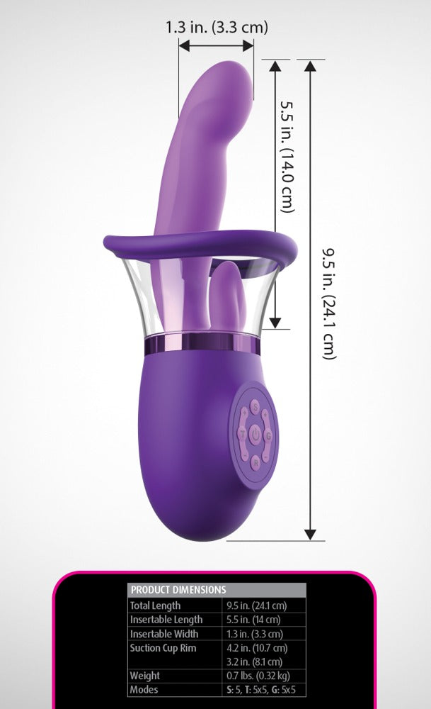 Fantasy For Her G-spot vibrator met zuignap & clitorale tong - Paars