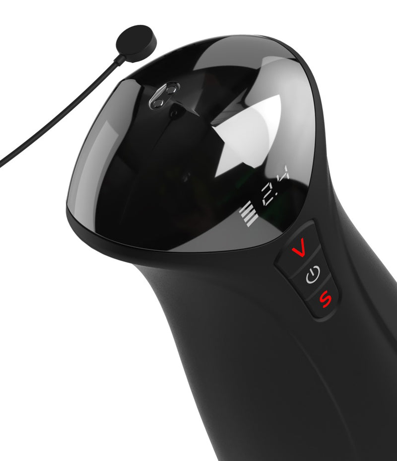 PDX Elite Masturbator met balstimulator en zuigfunctie - Zwart