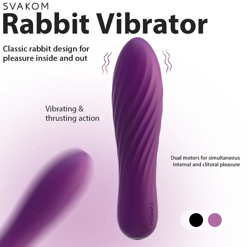 SVAKOM Tulp vibrator met gegroefd ontwerp - Zwart