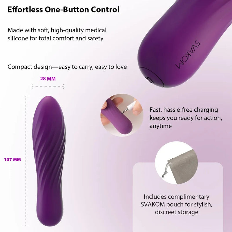 SVAKOM Tulp vibrator met gegroefd ontwerp - Zwart