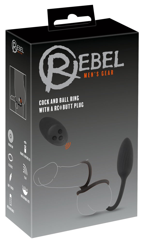 Rebel Ring met plug - Zwart