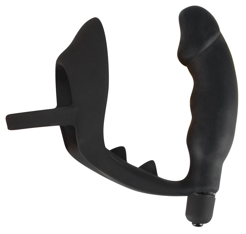 Black Velvets Ring & vibro plug - Zwart