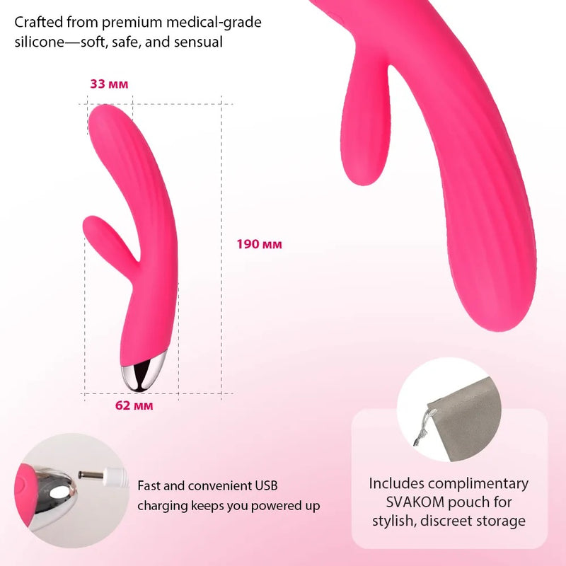 SVAKOM Angel konijnvibrator met verwarming - Roze