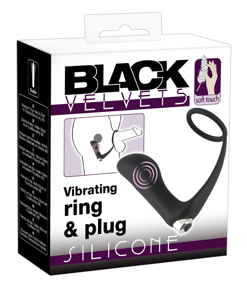 Black Velvets Trilring & plug - Zwart