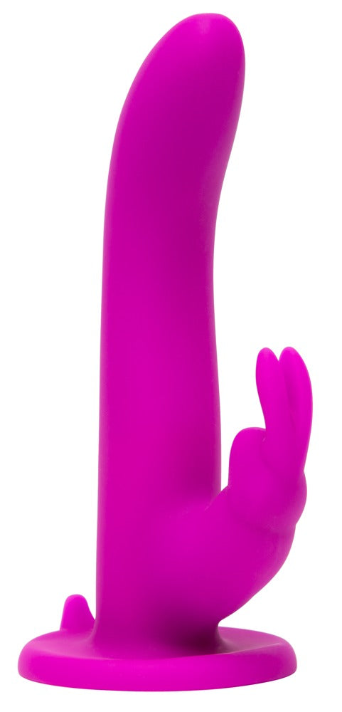 happyrabbit Trillende strap-on met konijnenoren - Paars