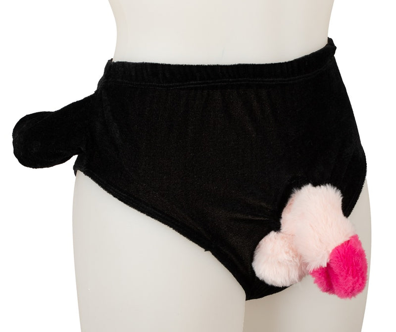 Slip met pluche penis - Huidskleur