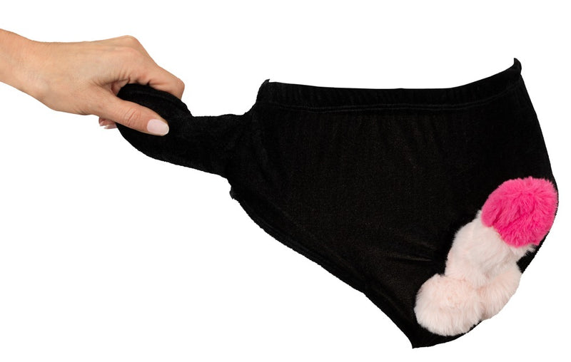 Slip met pluche penis - Huidskleur