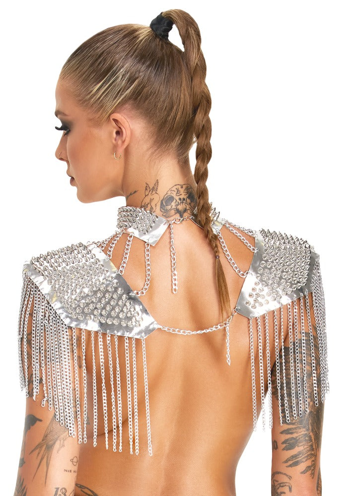 Bad Kitty kettinghalsband met spikes - Zilver