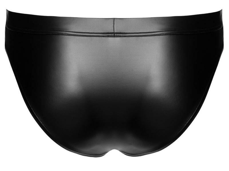 Svenjoyment Slip wetlook met transparant net - Zwart