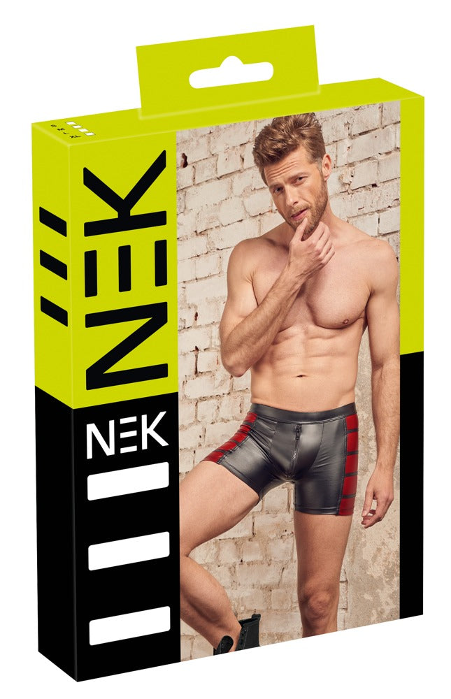 NEK boxer met rode inzetstukken - Zwart