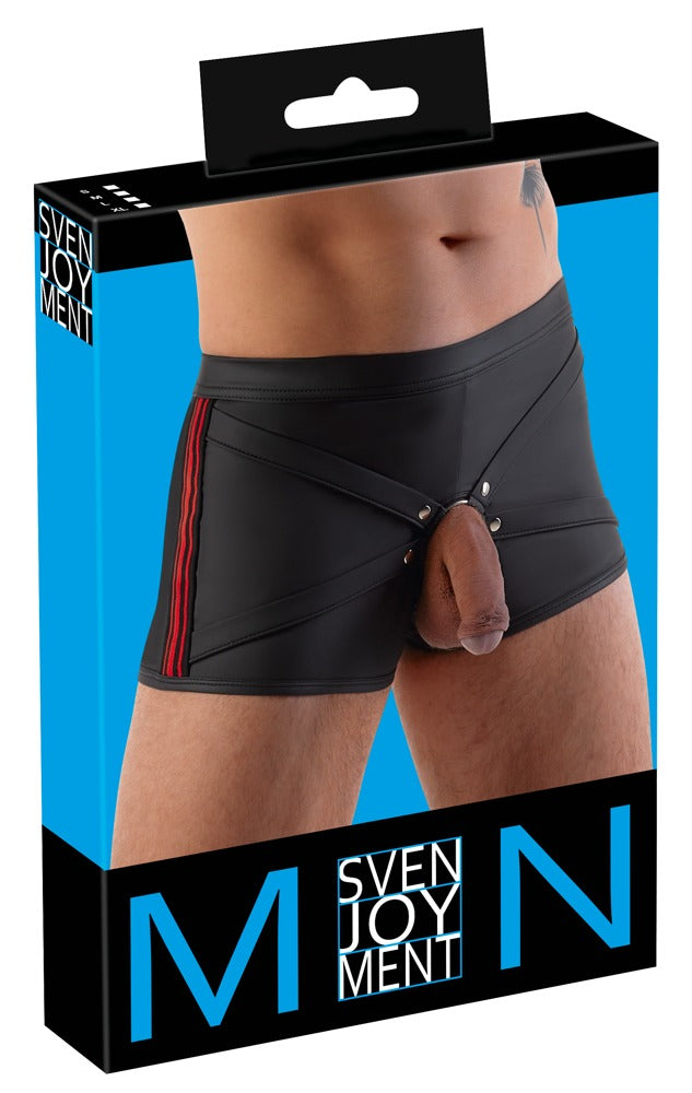 Svenjoyment boxer met verwisselbare cockring - Zwart