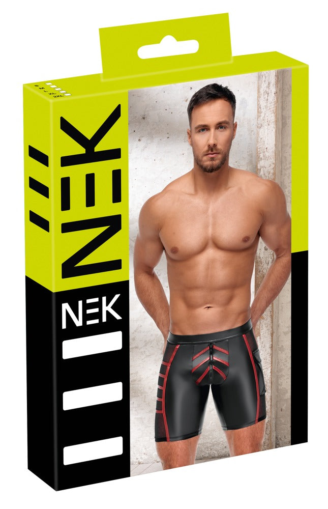 NEK short met contrasterende strepen - Zwart