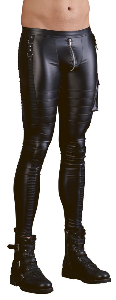 NEK bikerlook broek met ritssluiting - Zwart