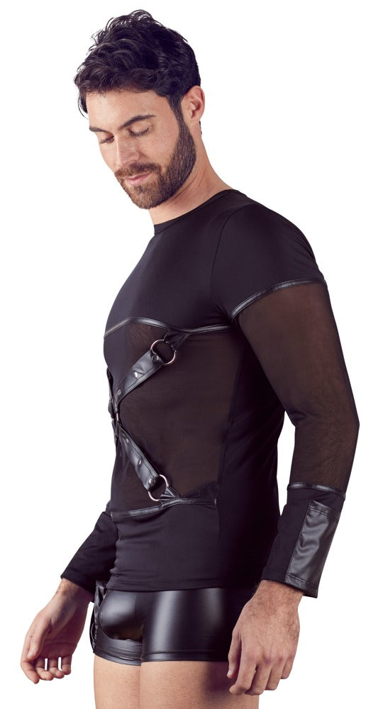 NEK shirt met borstharnas - Zwart