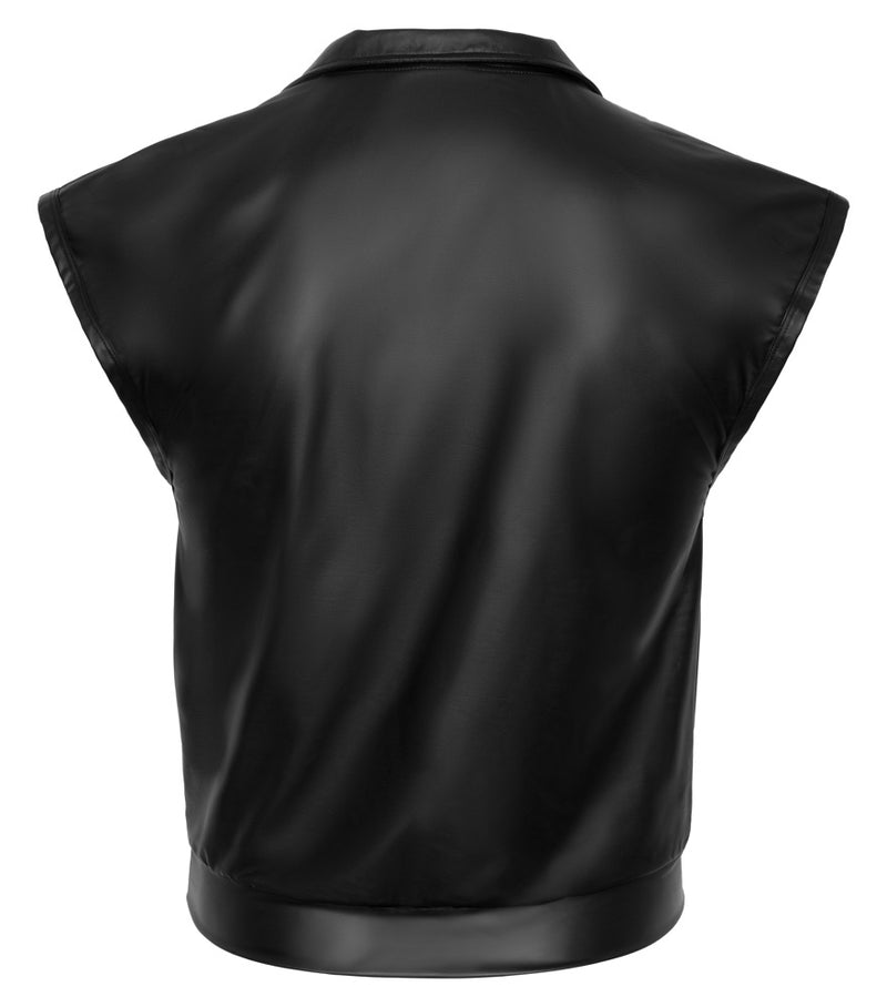 NEK casual biker shirt met elastiek - Zwart