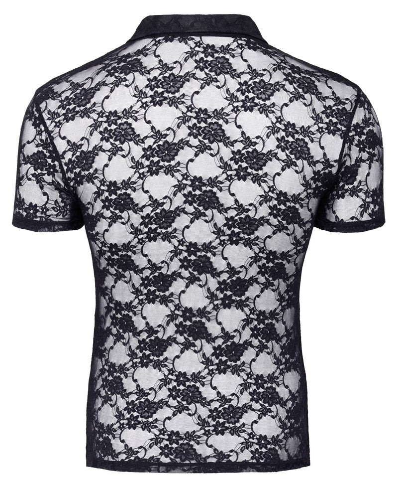 Svenjoyment transparant shirt met korte mouwen - Zwart