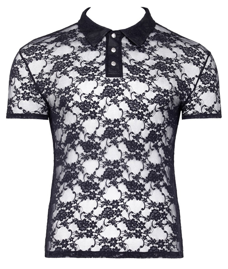 Svenjoyment transparant shirt met korte mouwen - Zwart