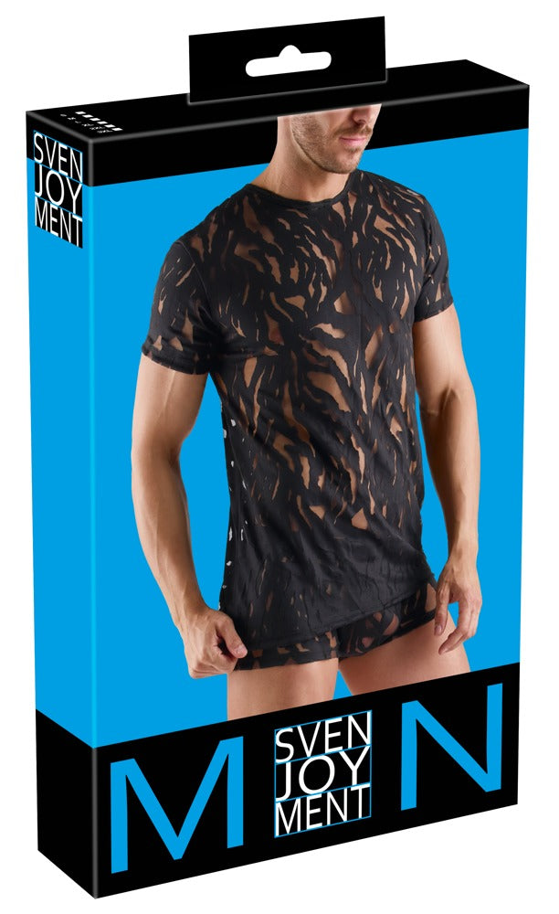 Svenjoyment shirt met burnout-effect - Zwart