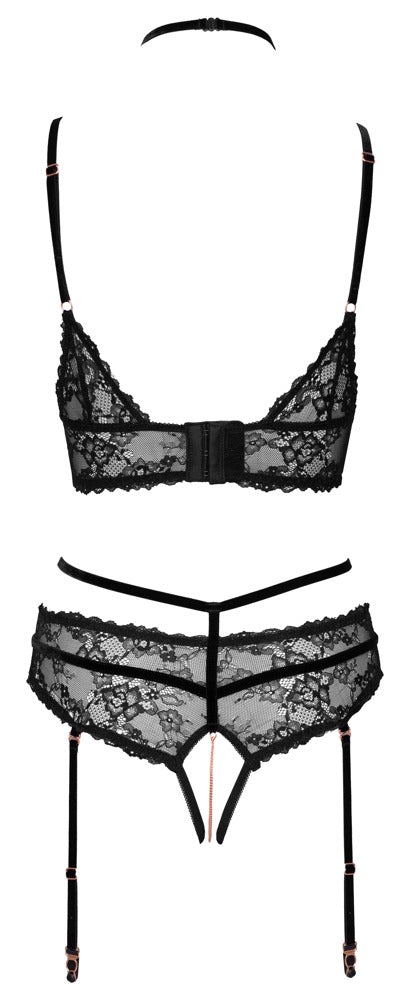 Abierta Fina bralette met splitjes - Zwart