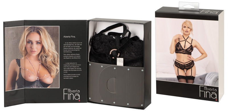 Abierta Fina bralette met splitjes - Zwart